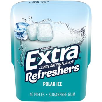 Extra Refreshers Polar Ice Sugar Free Chewing Gum, 40 Pieces/Bottle, 4/Box