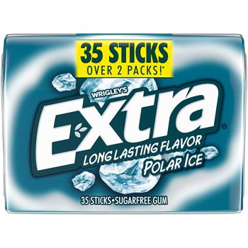 Extra Polar Ice Sugar Free Chewing Gum, 35 Pieces/Pack, 8/Box