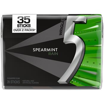 5 Spearmint Rain Sugar Free Chewing Gum, 35 Pieces/Pack, 8/Box