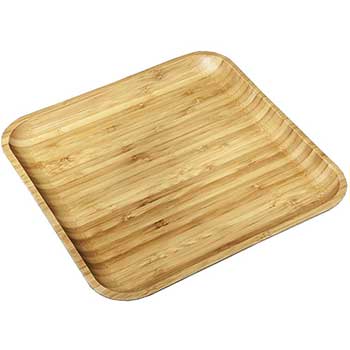 Wilmax Plate, 5&quot; x 5&quot;, Square, Natural Bamboo