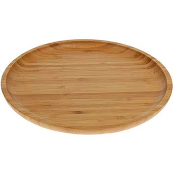 Wilmax Plate, 5&quot; dia., Round, Natural Bamboo