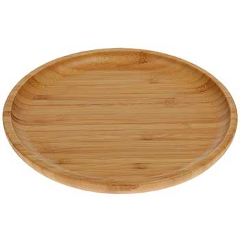 Wilmax Plate, 9&quot; dia., Round, Natural Bamboo, 6/PK