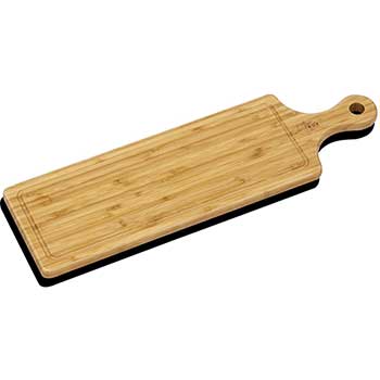 Wilmax Serving Board, 19 3/4&quot; x 5 15/16&quot;, Rectangular, Long, With Handle, Natural Bamboo, 3/PK