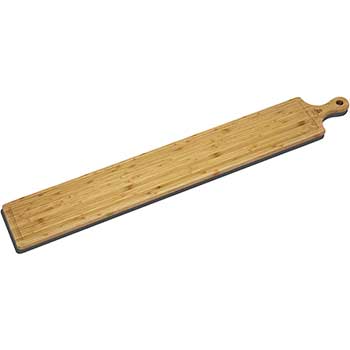 Wilmax Serving Board, 39 3/8&quot; x 5 15/16&quot;, Rectangular, Long, With Handle, Natural Bamboo, 2/PK