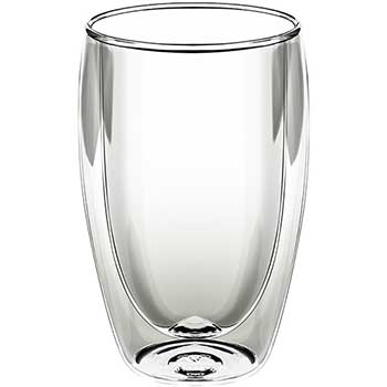 Wilmax Thermo Glass, 13 1/2 oz., 3&quot; dia. x 5&quot; H, Double Walled, Tempered, Borosilicate Glass, Clear