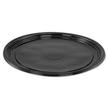 WNA Caterline Casuals Thermoformed Platters, PET, Black, 12&quot; Diameter