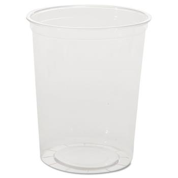 WNA Deli Containers, Plastic, Round, 32 oz, Clear, 50 Containers/Pack, 10 Pack/Carton