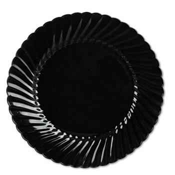 WNA Classicware Round Plates, Plastic, 10 1/4&quot;, Black, 144 Plates/Carton