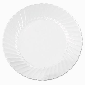 WNA Classicware Round Plates, Plastic, 10 1/4&quot;, Clear, 18 Plates/Bag, 8 Bags/Carton