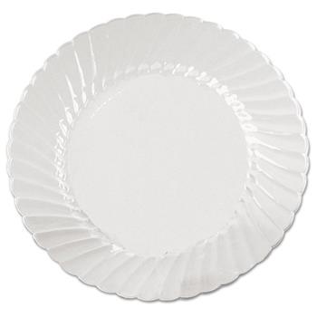 WNA Classicware Round Plates, Plastic, 6&quot;, Clear, 18 Plates/Bag, 10 Bags/Carton