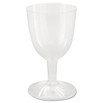 WNA Comet Plastic Wine Glasses, 6 oz, Clear, Two-Piece Construction