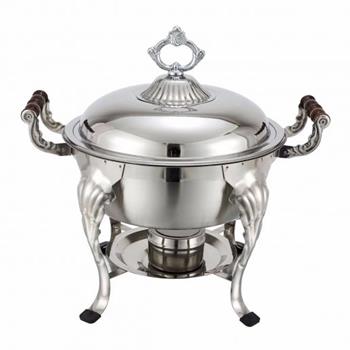 Winco Round Chafer, Crown 6 Qt., Stainless Steel