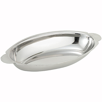 Winco Au Gratin Dishes, 12 oz, Stainless Steel