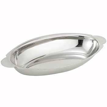 Winco Au Gratin Dishes, 15 oz, Stainless Steel