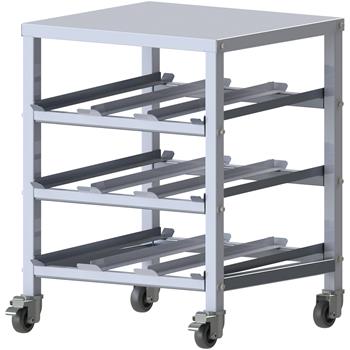 Winco Mobile 3 Tier Can Storage Rack, 26-3/4” L x 25-1/2” D x 33-1/2” H, Aluminum