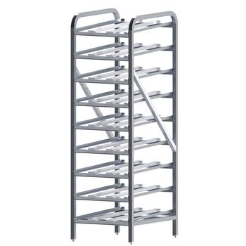 Winco 9 Tier Stationary Can Storage Rack, 26.375” L x 34.75” D x 82.125” H, Aluminum