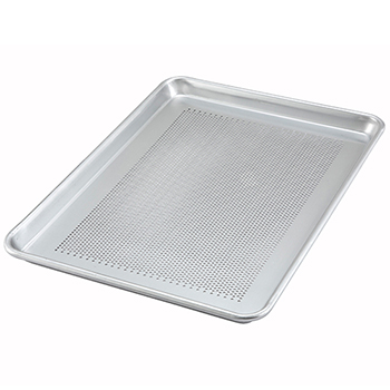 Winco Perforated Closed Bead Sheet Pan, 1/2 Size, 13&quot; L x 18&quot; W, Aluminum