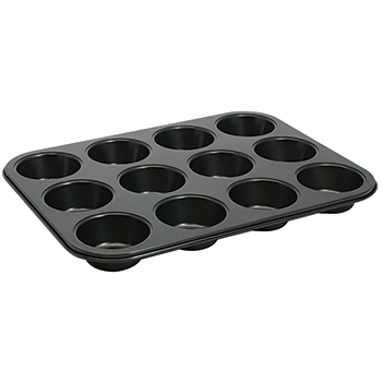 Winco 12 Cup Muffin Pan, Non-stick, 3oz, Tin-plated