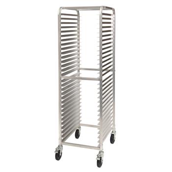 Winco 30 Tier Welded End Load Sheet Pan Rack with Brakes, 2&quot; Spacing, Aluminum