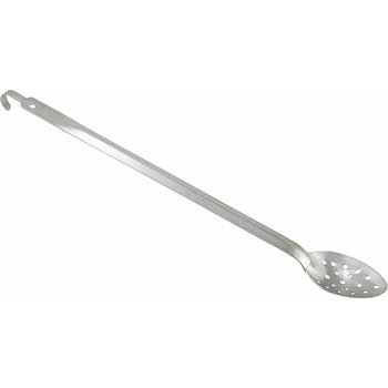 Winco 21&quot; Perforated Basting Spoon w/Hook, 2mm, S/s