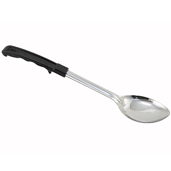 Winco 13&quot; Stainless Steel Solid Basting Spoon with Stop Hook Bakelite Handle