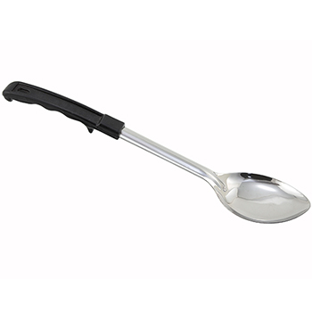 Winco 15&quot; Stainless Steel Solid Basting Spoon with Stop Hook Bakelite Handle