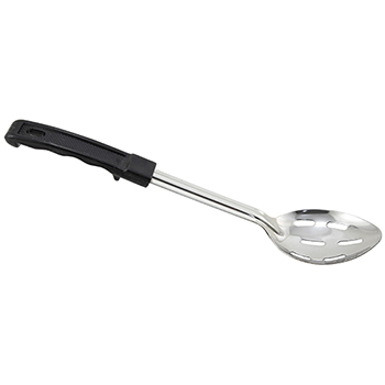Winco 15&quot; Slotted Basting Spoon, Stop Hook Bakelite Hdl, S/S