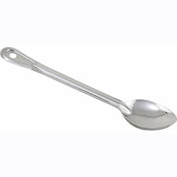 Winco 15&quot; Stainless Steel Solid Basting Spoon, 1.2mm