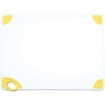 Winco Statik Cutting Board, 18&quot; L x 24&quot; W x 0.5&quot; H, Plastic, White/Yellow