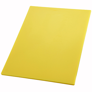 Winco Cutting Board, 12&quot; L x 18&quot; W x 0.5&quot; H, Plastic, Yellow