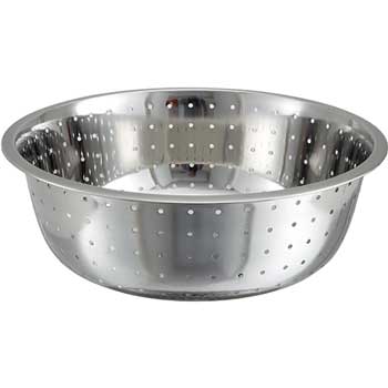 Winco 13&quot; Stainless Steel Chinese Style Colanders, 5mm Holes