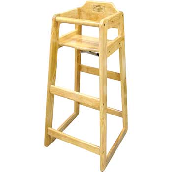 Winco Natural Wood Pub High Chair, Counter Height