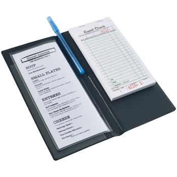 Winco Server Book With Clear Sleeve, Black