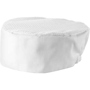 Winco Ventilated Pillbox Hat, 3.5&quot; H, White, Extra-Large