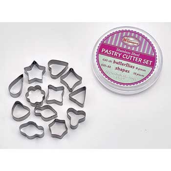 Winco Stainless Steel Cookie Cutter Set, Shapes, 12 Pieces