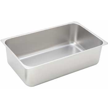 Winco Spillage Pan, Full-size, 6&quot;, Flat Edge, S/S&quot;