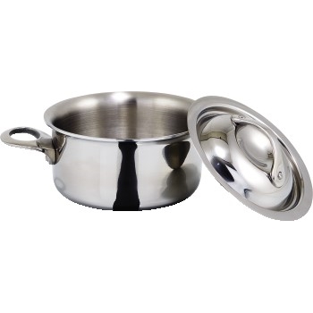 Winco Mini Casserole, 15 oz, 3.75&quot; Dia x 4.5&quot; H, Stainless Steel