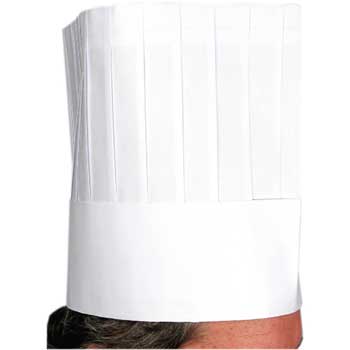 Winco Disposable Chef Hats, 9&quot;, 10/BG