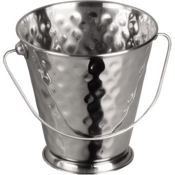 Winco Hammered Mini Pail, Stainless Steel, 5&quot; X 5&quot;