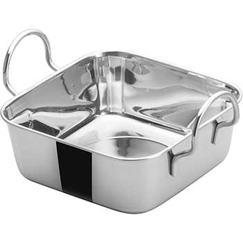 Winco Mini Roasting Pan, 24 oz, 7.5&quot; L x 5.5&quot; W x 2.88&quot; H, Stainless Steel