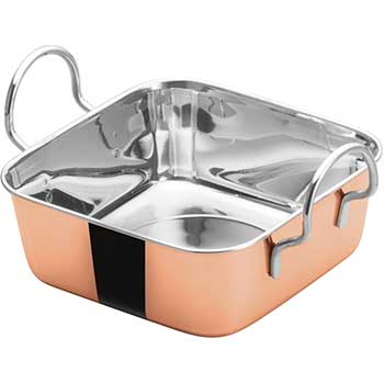 Winco Mini Roasting Pan, 24 oz, 7.5&quot; L x 5.5&quot; W x 2.88&quot; H, Copper Plated