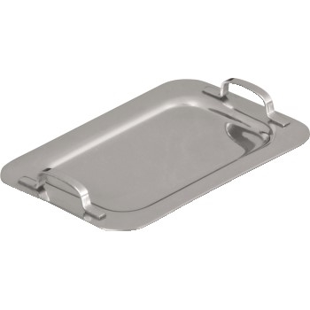 Winco Mini Serving Platter with Handle, Stainless Steel, Rectangular, 6-5/8&quot; x 4-1/4&quot;, Silver