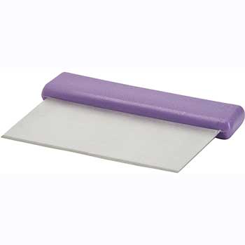 Winco Stainless Steel Dough Scraper with Purple Handle