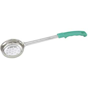 Winco 4oz Perf Food Portioner, One-piece, Green, S/S