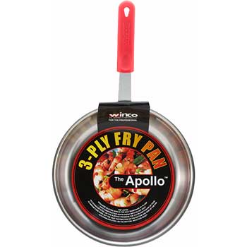 Winco 10&quot; S/S Apollo Fry Pan w/Sleeve, 3-Ply, Alu Core&quot;