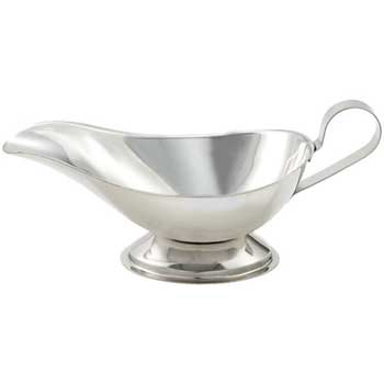 Winco Gravy Boat, 8 oz, Stainless Steel