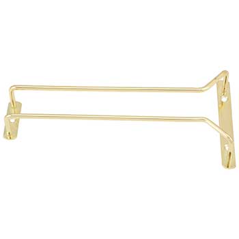 Winco Wire Glass Hanger, Single Channel, 10&quot;, Brass Plated