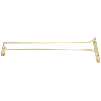 Winco Wire Glass Hanger, Single Channel, 16&quot;, Brass Plated