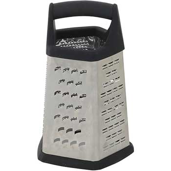 Winco Stainless Steel Grater with Soft Grip Handle, 5 Sides