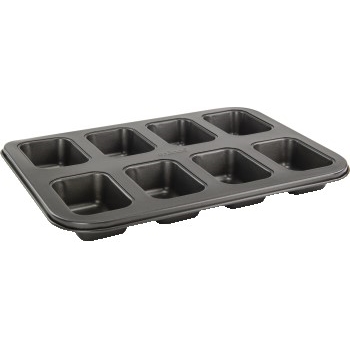 Winco Mini 8 Cup Non Stick Loaf Pan, 5 oz, 14&quot; L x 10.63&quot; W x 1.38&quot; H, Carbon Steel